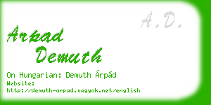 arpad demuth business card